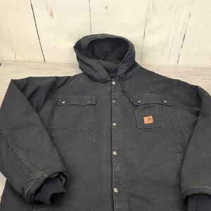 Carhartt Jacket Men's XL Hooded J284 BLK Sherpa Work Black Chore Coat
